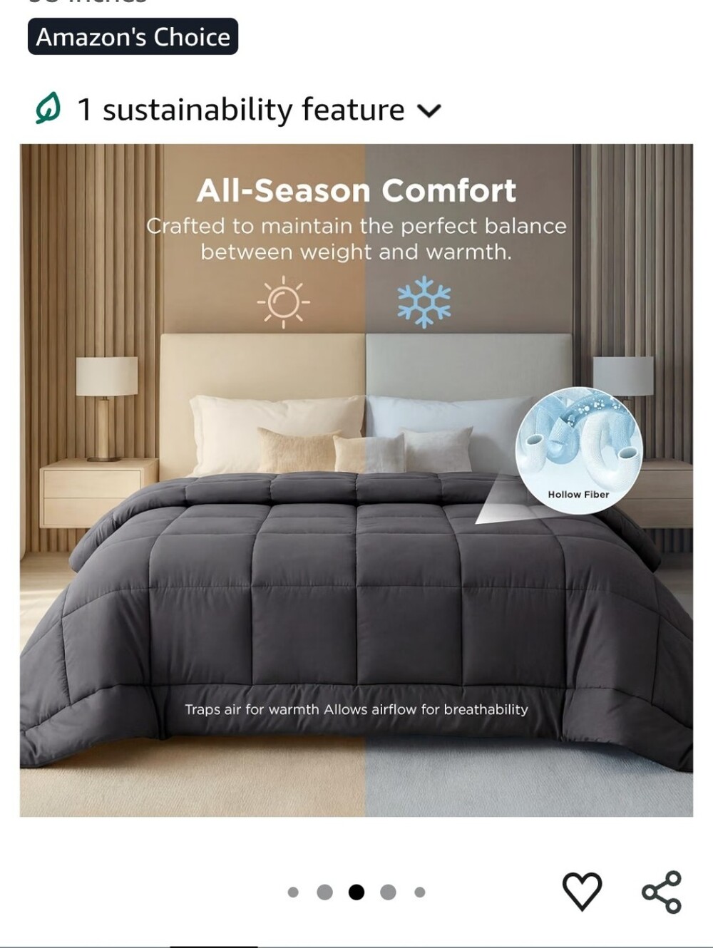 All-Season Quilted Comforter - Charcoal Gray - Oversized King